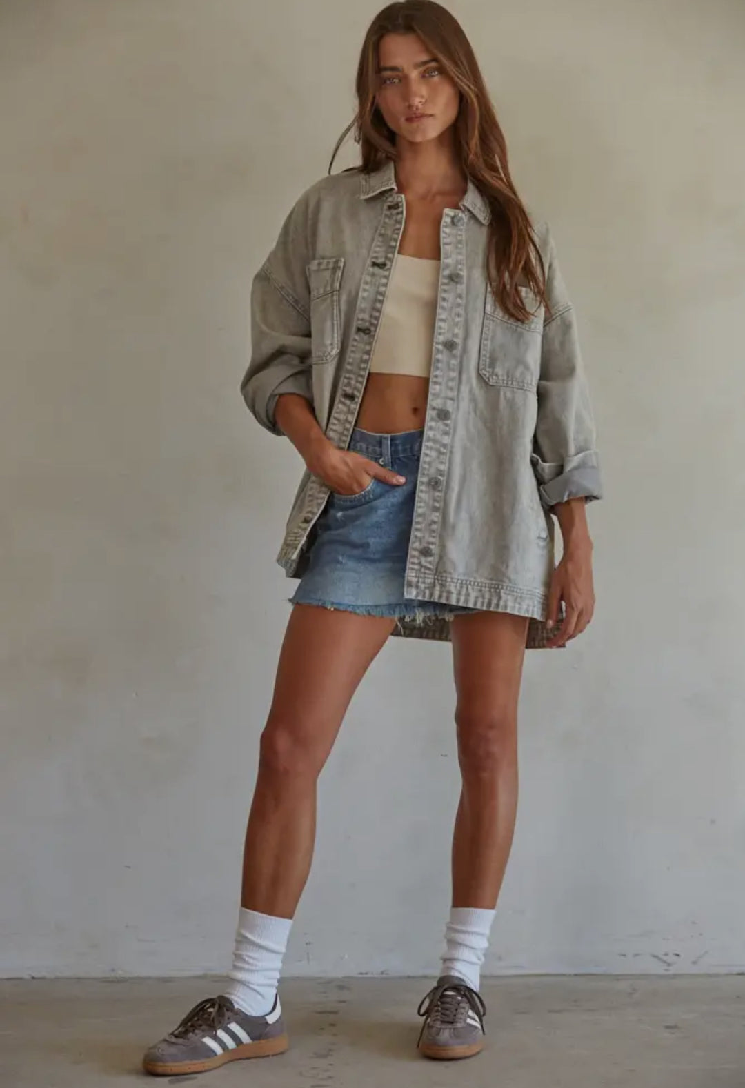 Denim Washed Grey Jacket
