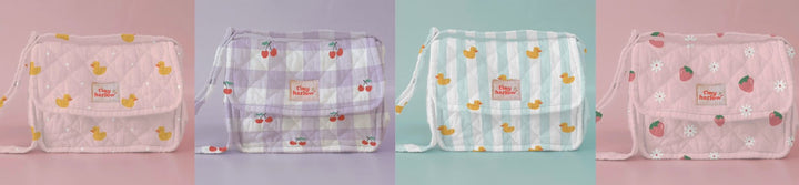 Tiny Harlow Convertible Doll's Nappy Bag Set - Pink Strawberry