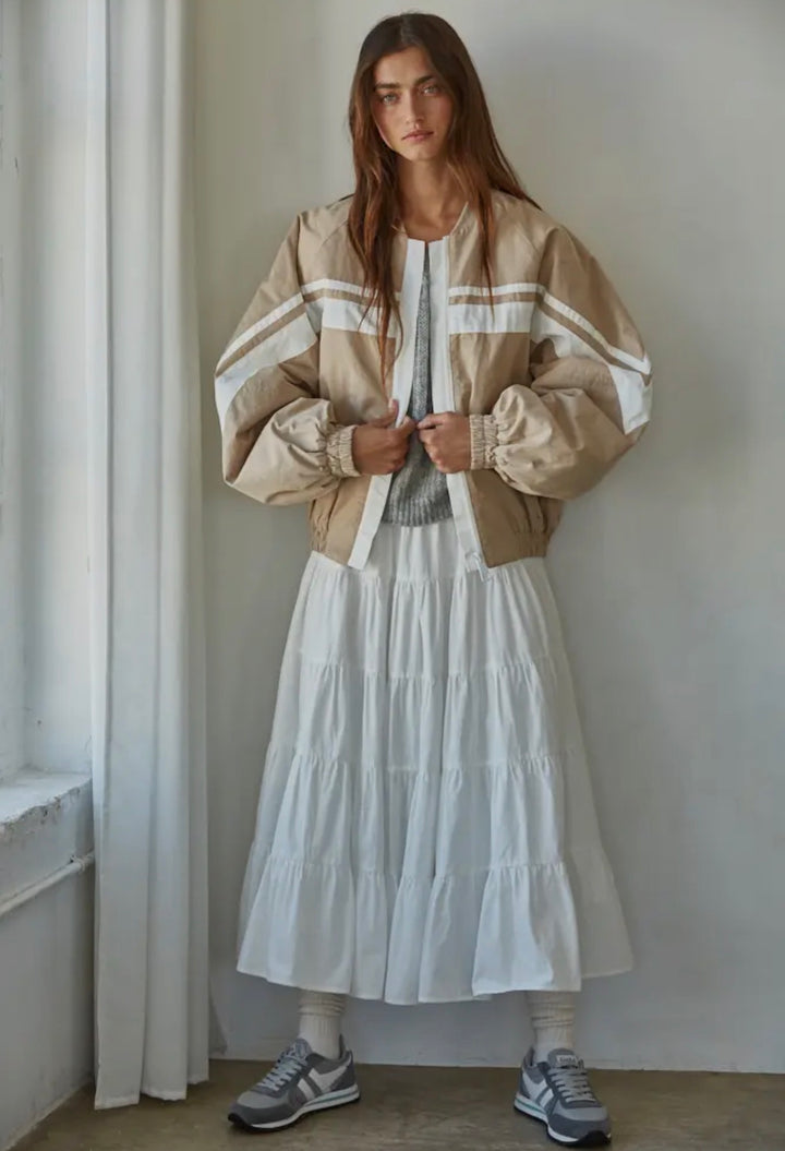 Hailey Striped Bomber Jacket