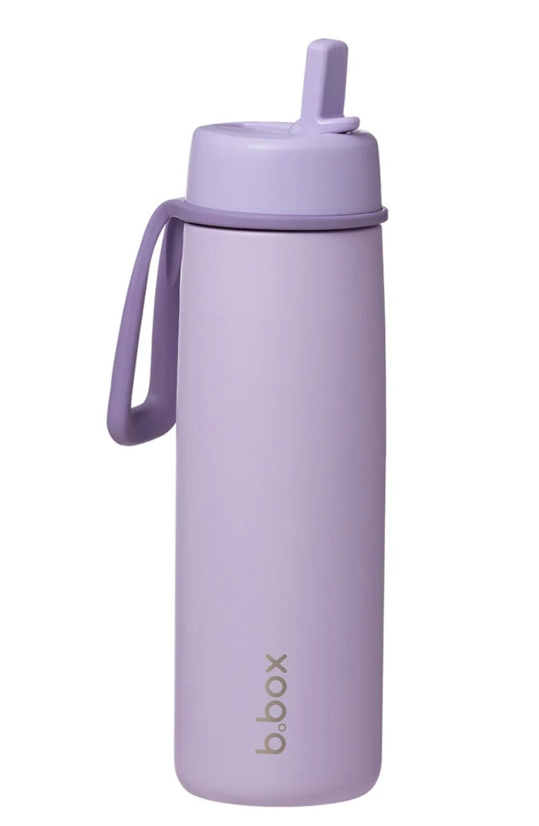 Insulated Flip Top 690ml Litre Bottle - Lavender Love