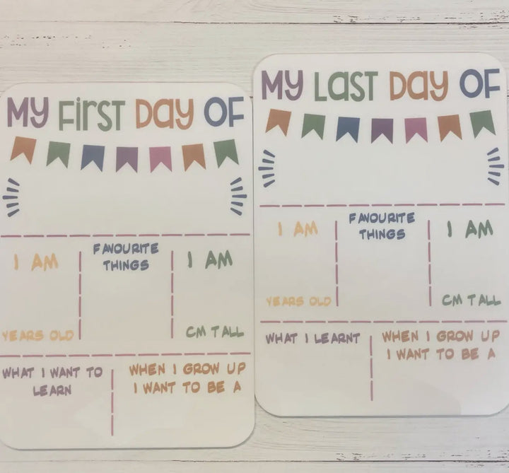 First & Last Day Of School Blackboard - Pastel