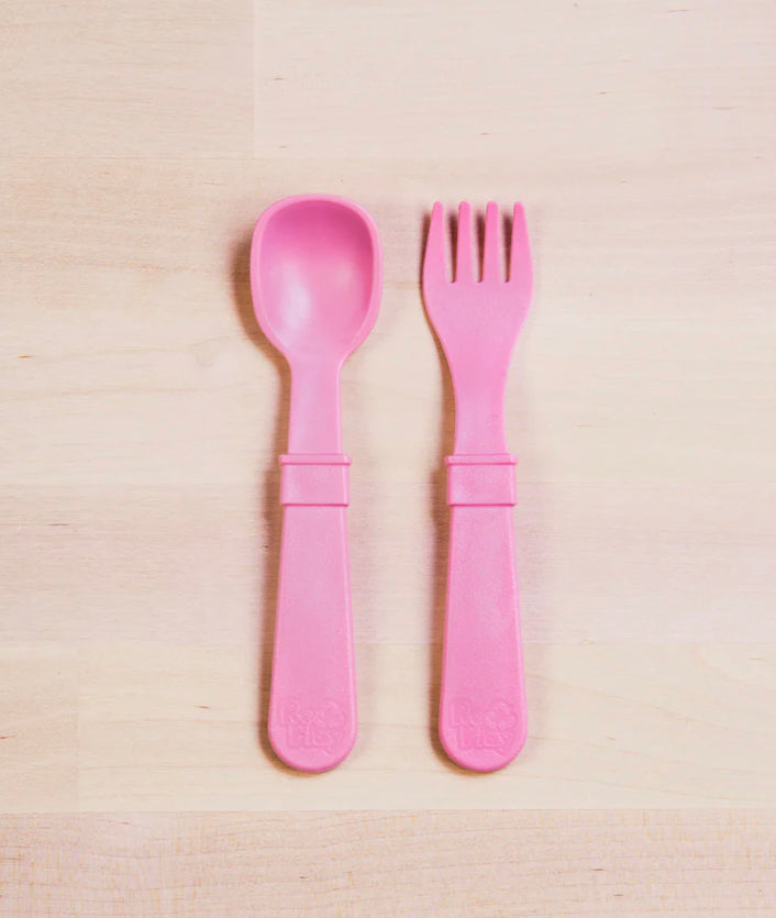 Re-Play Fork and Spoon (1 of each)-Baby Pink