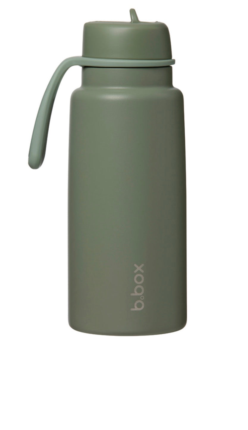 Insulated Flip Top 1 Litre Bottle - Olive