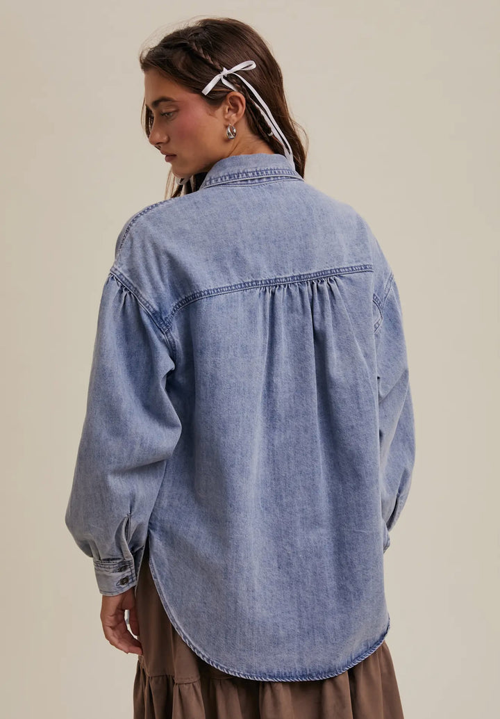 You have my Heart Oversized Denim Shirt