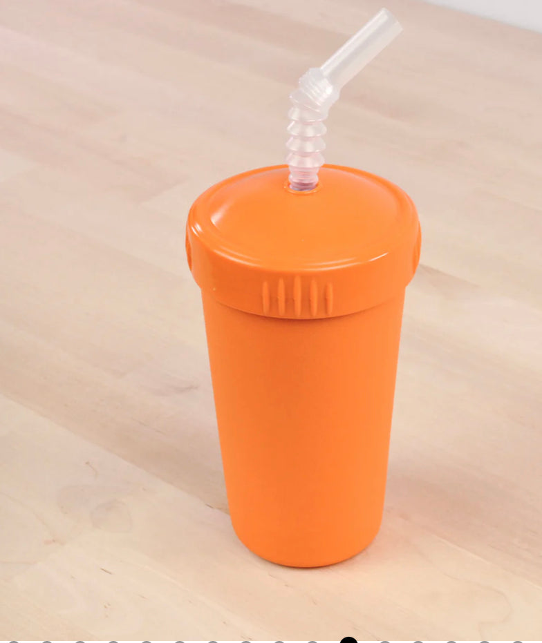 Re-Play Straw Cup With Reusable Straw- Orange