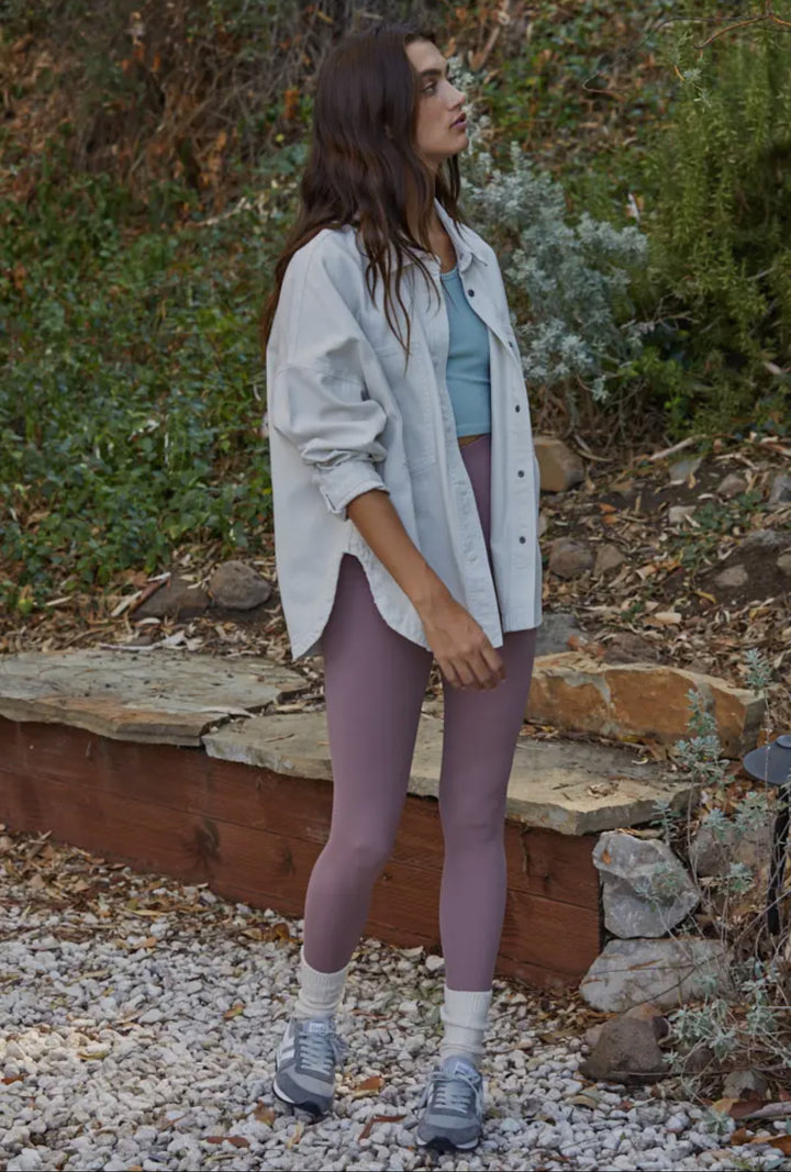 Delilah Denim Button Down Jacket Stone