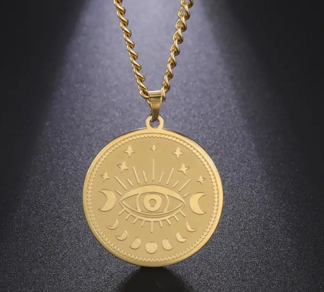 EYE OF THE MOON NECKLACE - GOLD