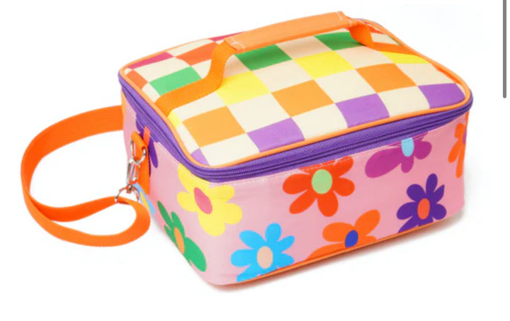 PINK FLORAL SQUARE LUNCH BAG Insulated Lunch Bag
