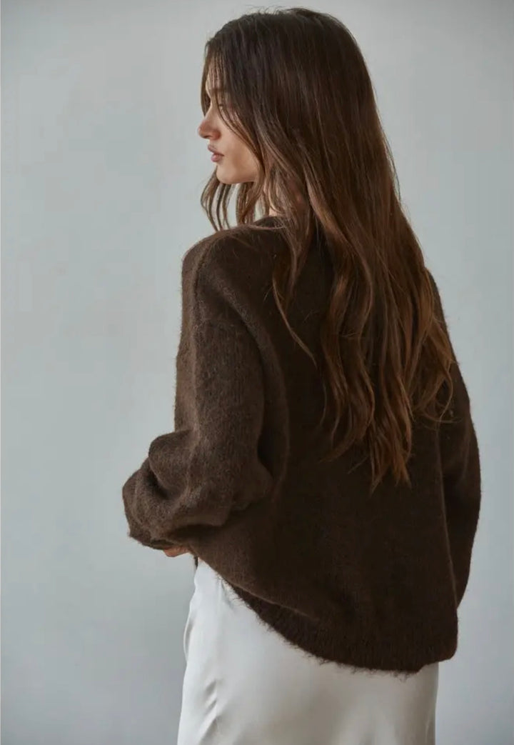 Coco Chocolate Button Knit