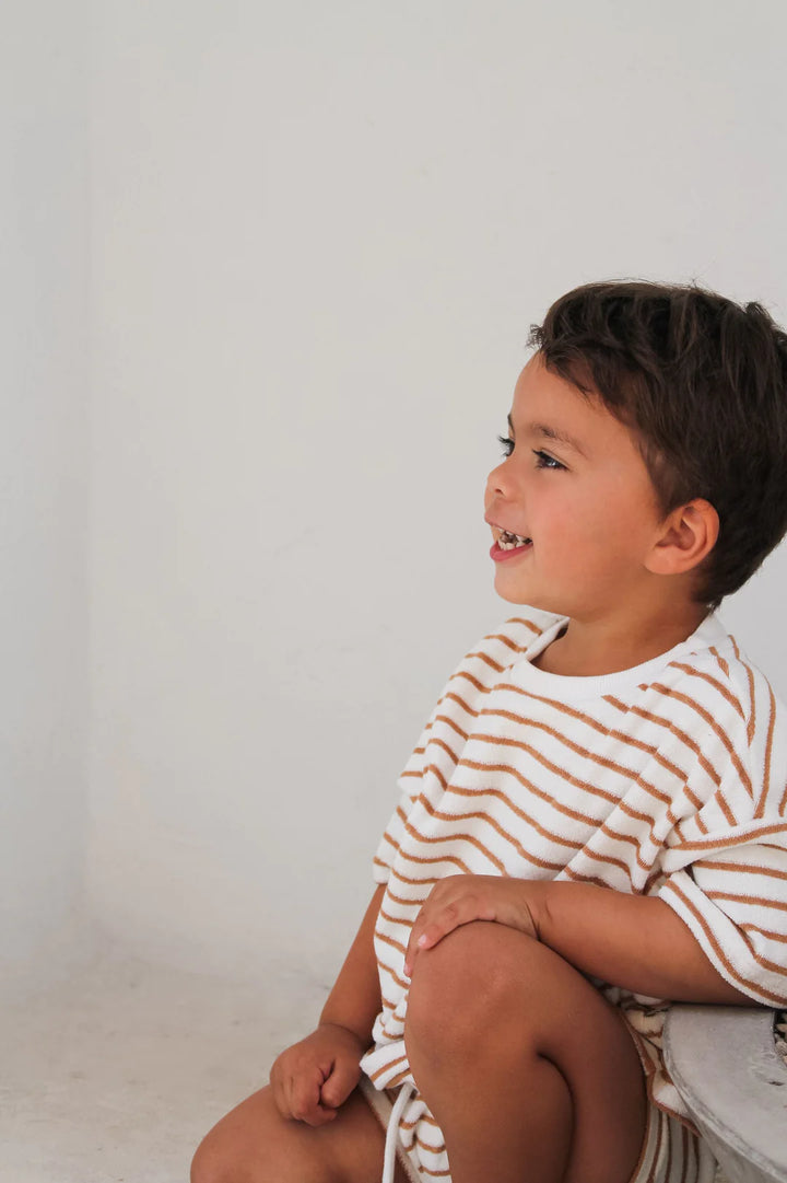 Oversized Tee - Caramel Stripes - Bobby G
