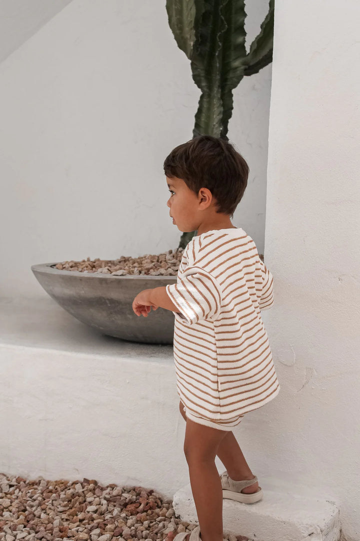 Oversized Tee - Caramel Stripes - Bobby G