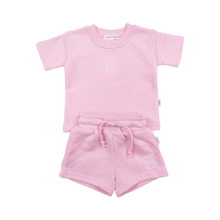 Kids French Terry Set- Pink
