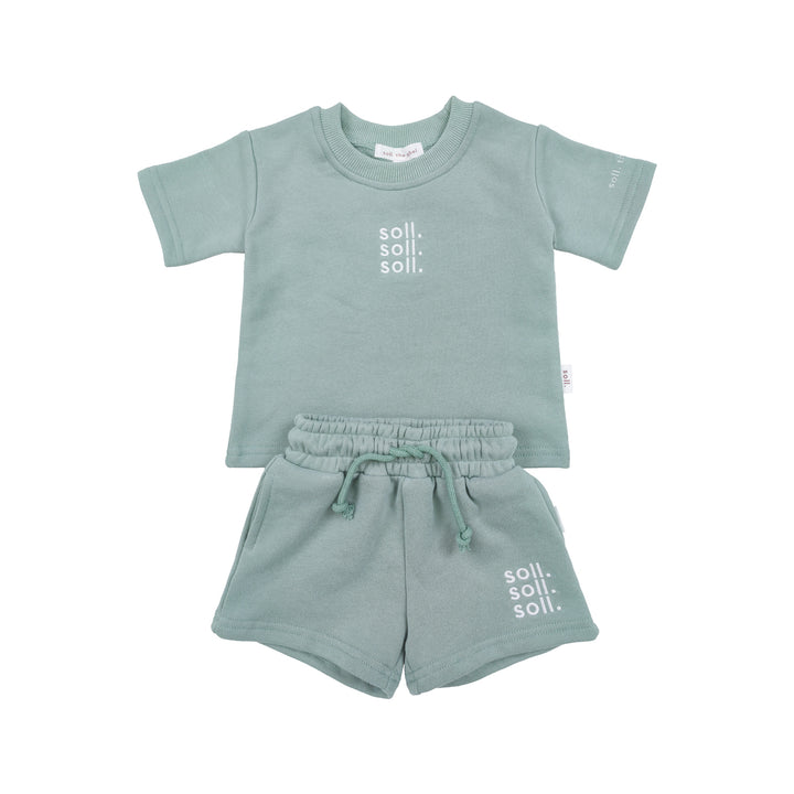 Kids French Terry Set- Dark Sage