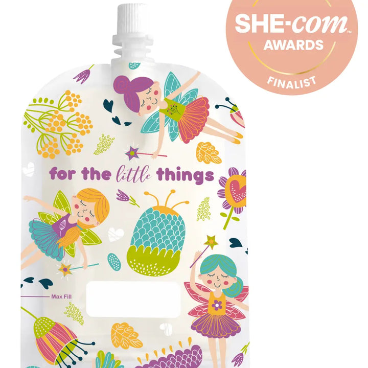 Sinchies 150ml Reusable Food Pouches - Fairies (10 pack)