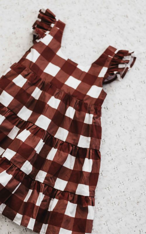 LADIES MAXI DRESS - GINGHAM