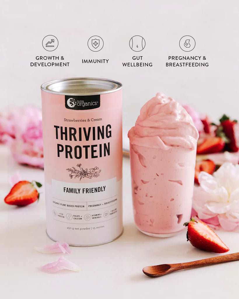 Thriving Protein Strawberries and Cream 450g - Nutraorganics