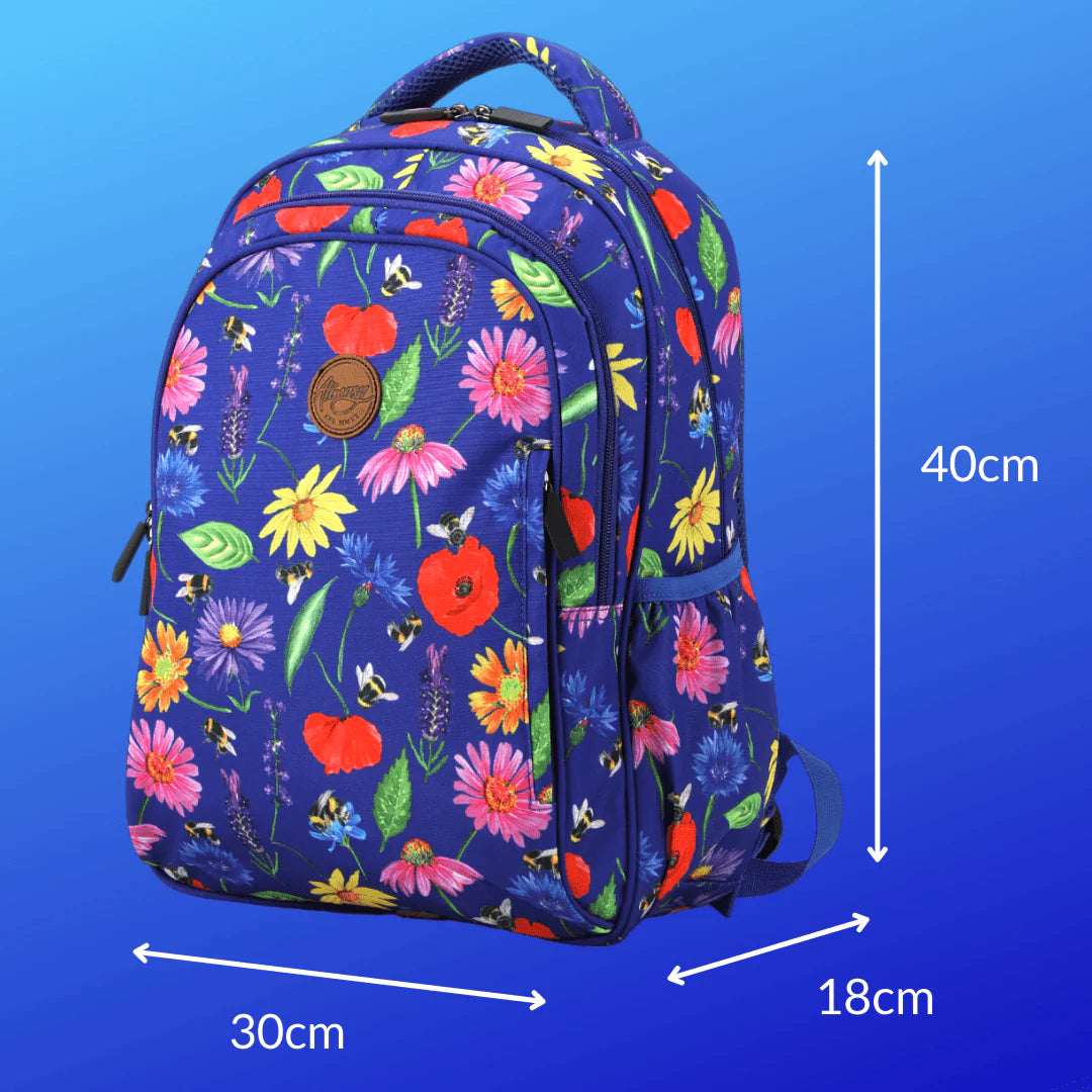 BEES & WILDFLOWERS MIDSIZE KIDS BACKPACK