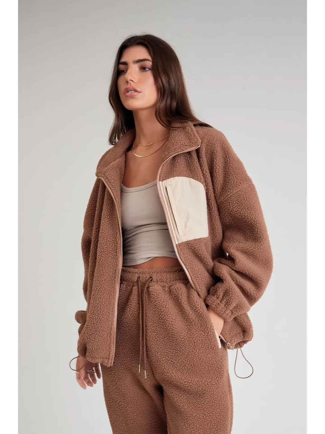 Teddy Fleece Jacket - Latte
