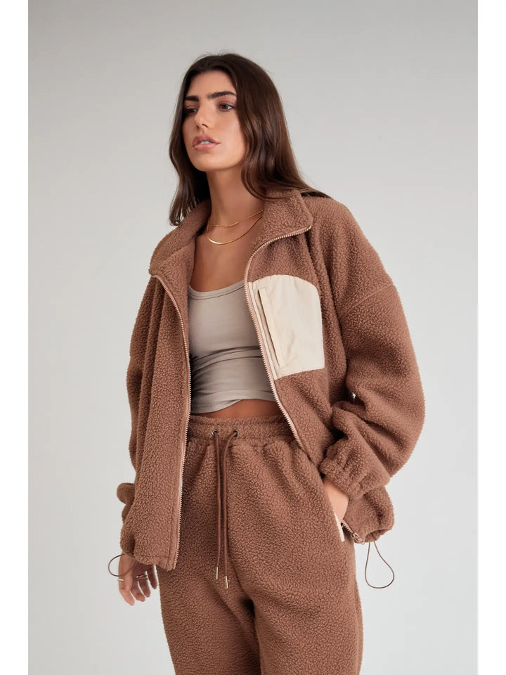 Teddy Fleece Jacket - Latte