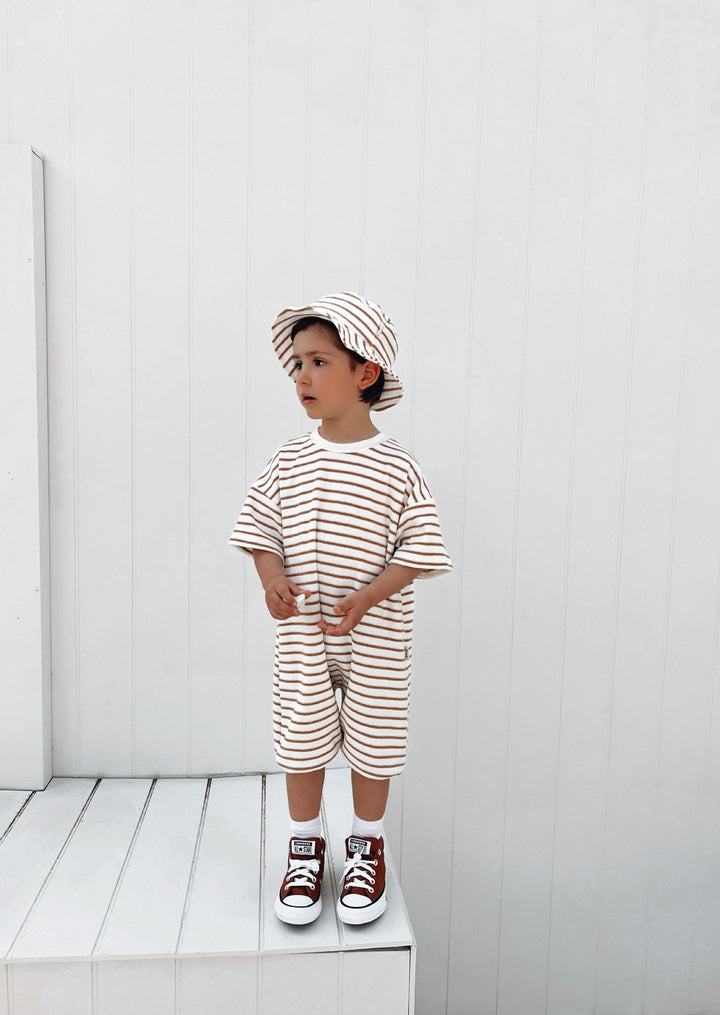 Roomy romper - Caramel Stripes- Bobby G