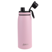 OASIS 780ML INSULATED SPORTS BOTTLE W/SIPPER 3 STRAW (CARNATION)