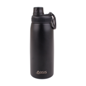 OASIS 780ML INSULATED SPORTS BOTTLE W/SIPPER 3 STRAW (BLACK)