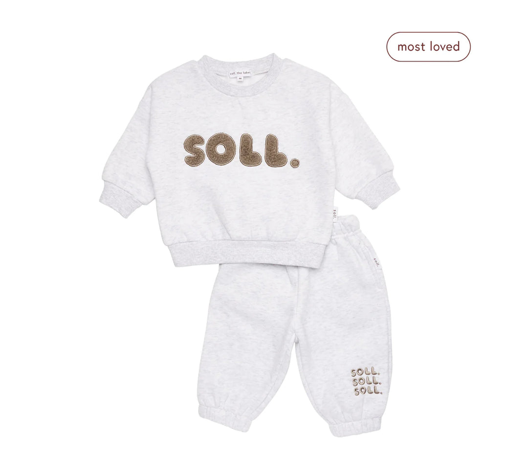 Kids Wooley Soll Fleece Set - Grey/Mocha Soll the Label