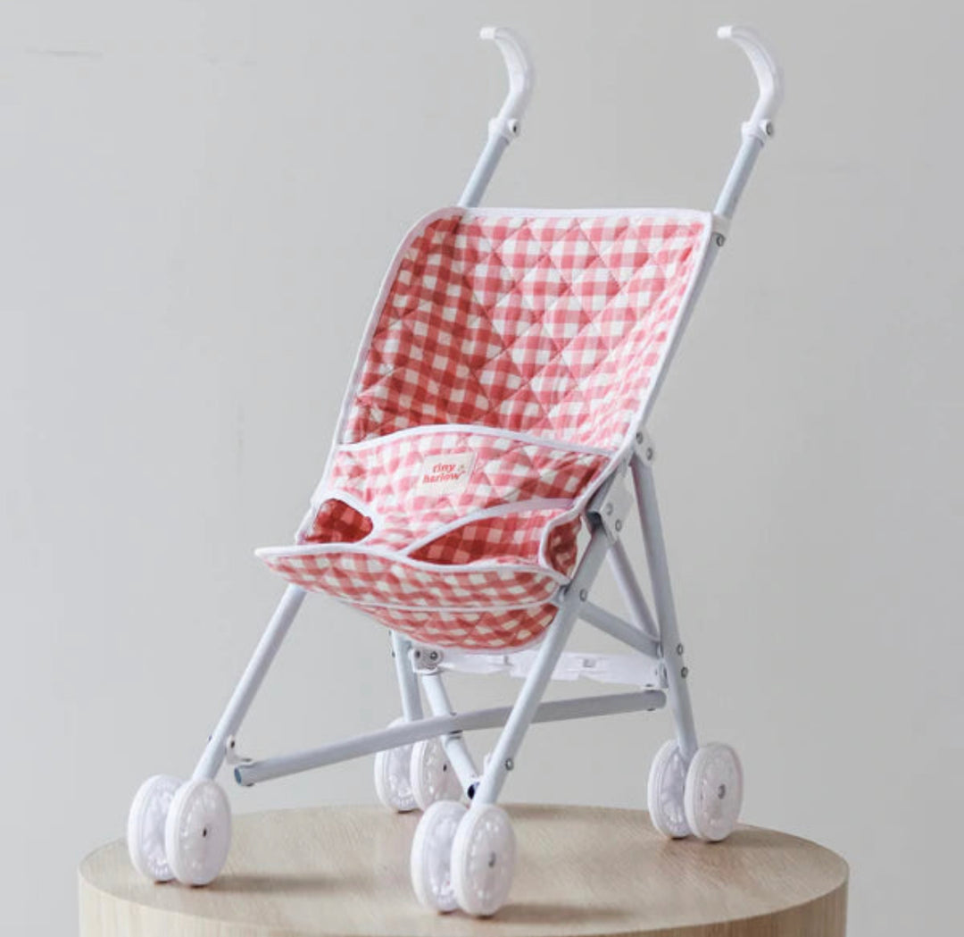 Tiny Harlow Folding Doll's Stroller 2.0 - Pink Gingham