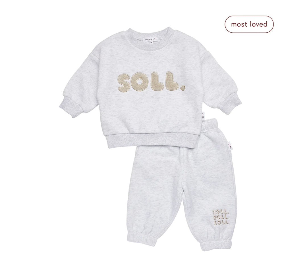 Kids Wooley Soll Fleece Set - Grey/Oat Soll the Label