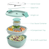 BENTGO ALL­IN­ONE SALAD CONTAINER ­ AQUA