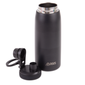 OASIS 780ML INSULATED SPORTS BOTTLE W/SIPPER 3 STRAW (BLACK)