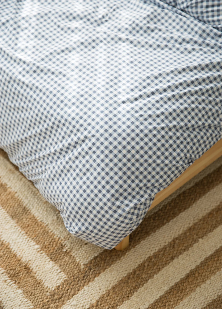 Dusty Blue Gingham - WATERPROOF DOONA COVERS - Midnight Gang