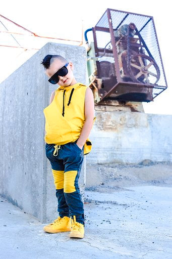 Mustard oversized hooded vest