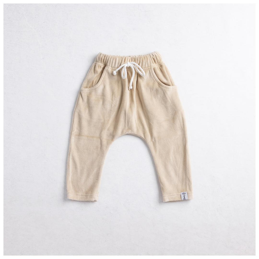 Bobby G Harem Pants Terry Velvet Oatmeal