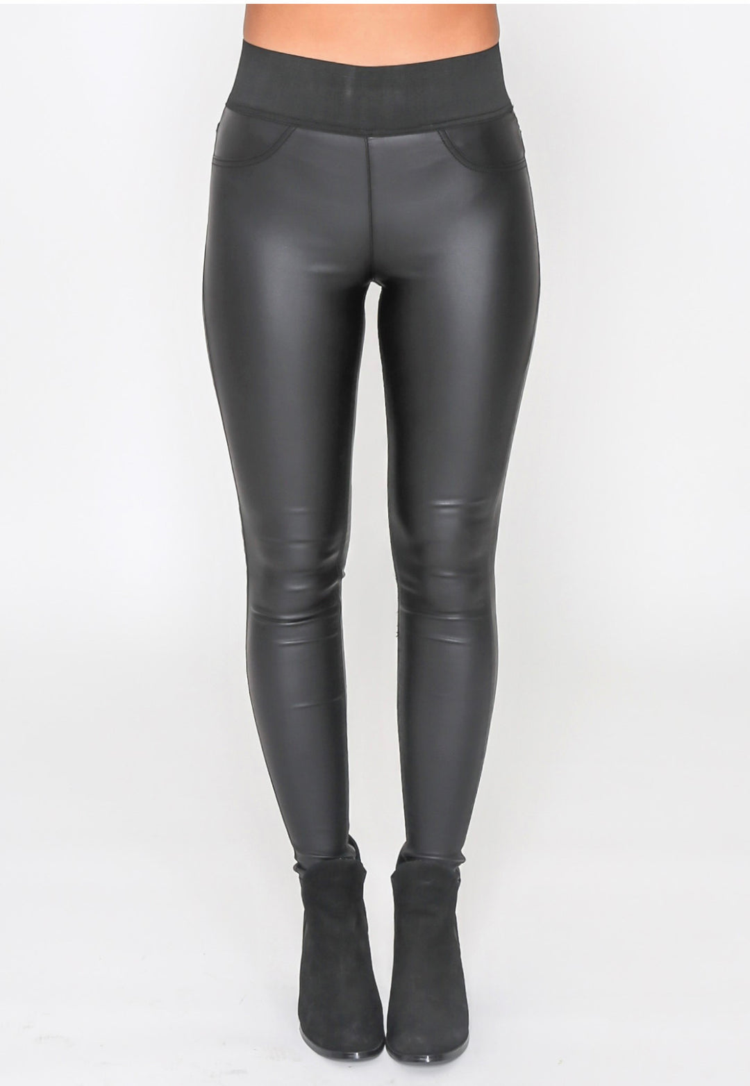 Black Wet Look Pants