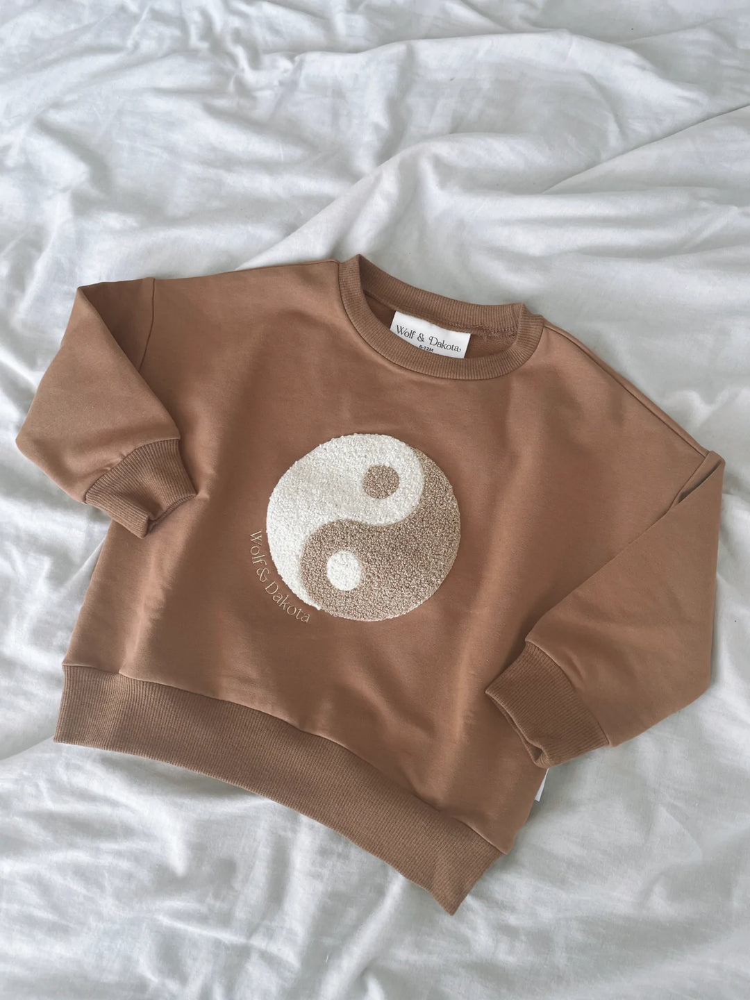 ORGANIC COTTON YIN YANG JUMPER - CHOCOLATE