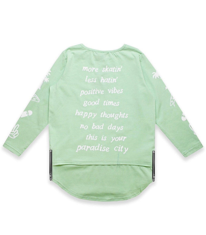 Beau Bella Paradise City Long Sleeve Tee Green