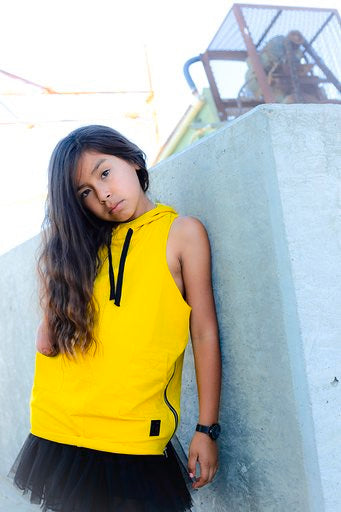 Mustard oversized hooded vest