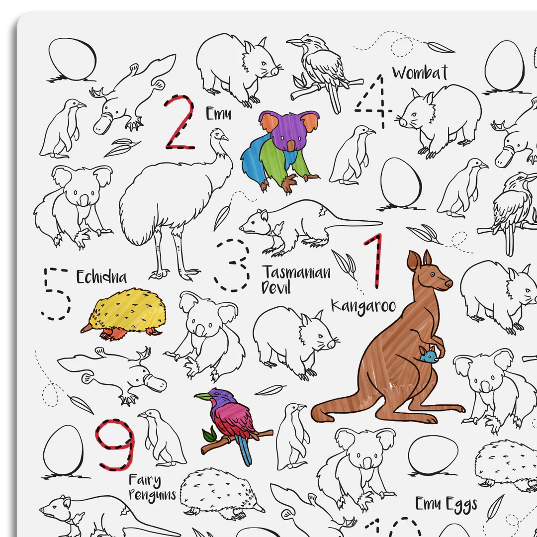 123 Aussie Animals Hey Doodle Mat