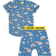 Band of Boys Summer PJ Set Food Fight Blue