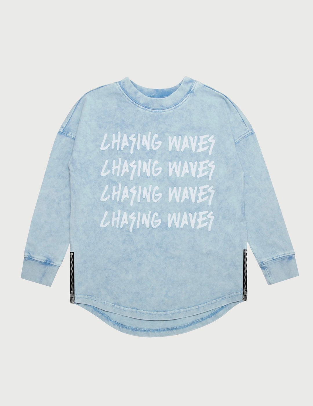 CHASING WAVES LONG SLEEVE - ACID WASH BLUE
