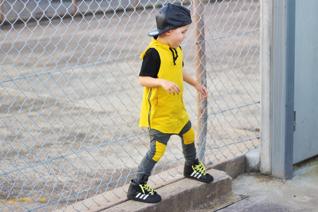 Mustard oversized hooded vest