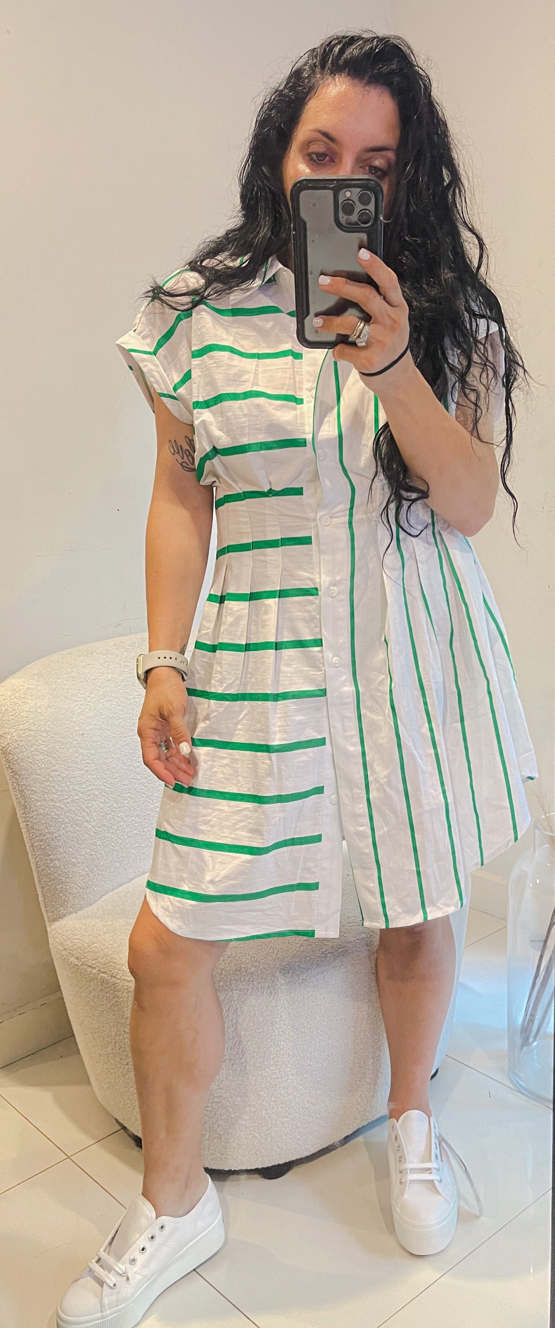 Green Striped Dress