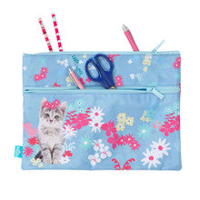 A4 Twin Zip Pencil Case - Miss Meow