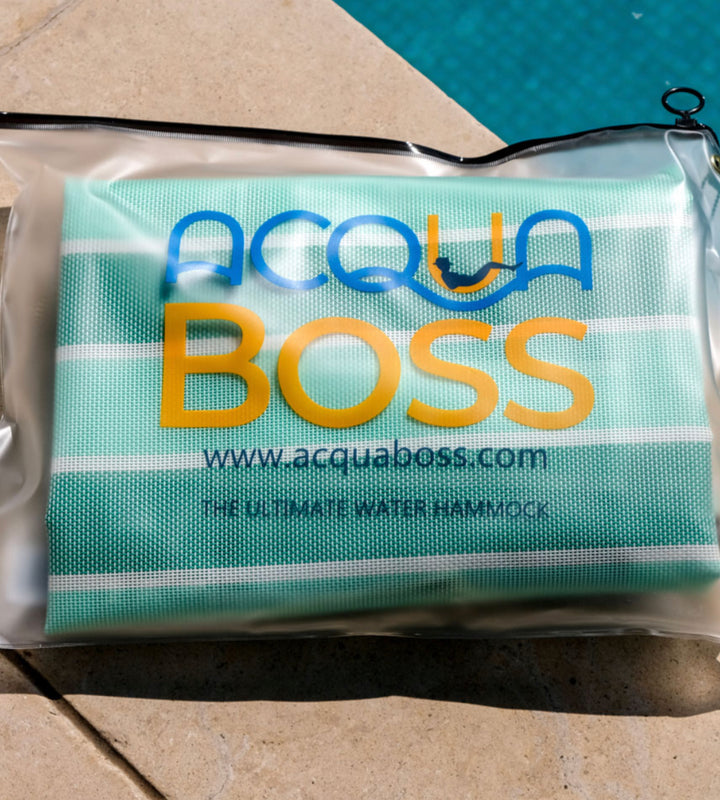 Acqua Boss Green with Envy Pool and Beach  Hammock - with attachable waterproof phone sleeve and inflatable drink holder.