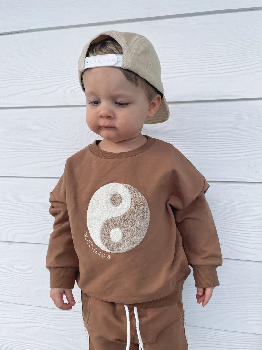 ORGANIC COTTON YIN YANG JUMPER - CHOCOLATE