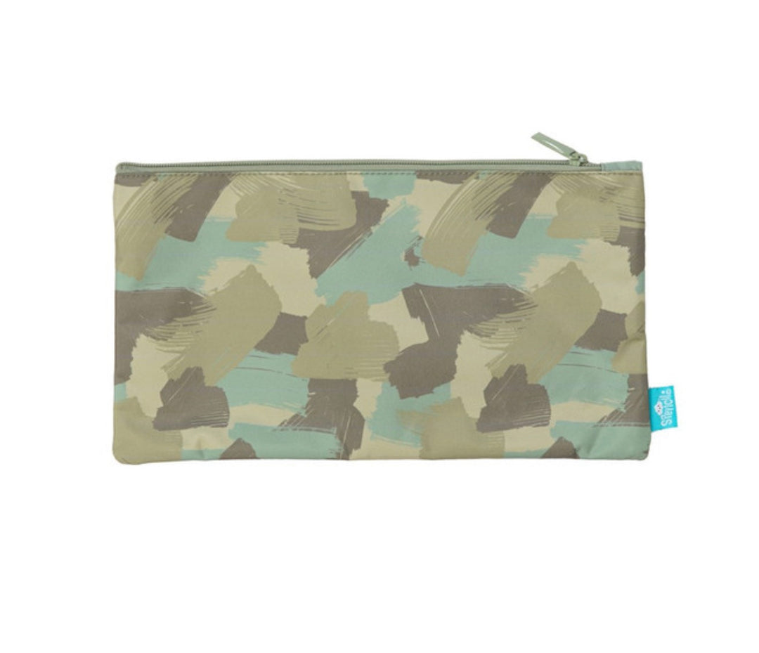 Twin Zip Pencil Case - Camo Biker