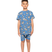 Band of Boys Summer PJ Set Food Fight Blue