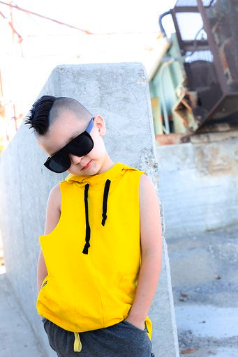 Mustard oversized hooded vest