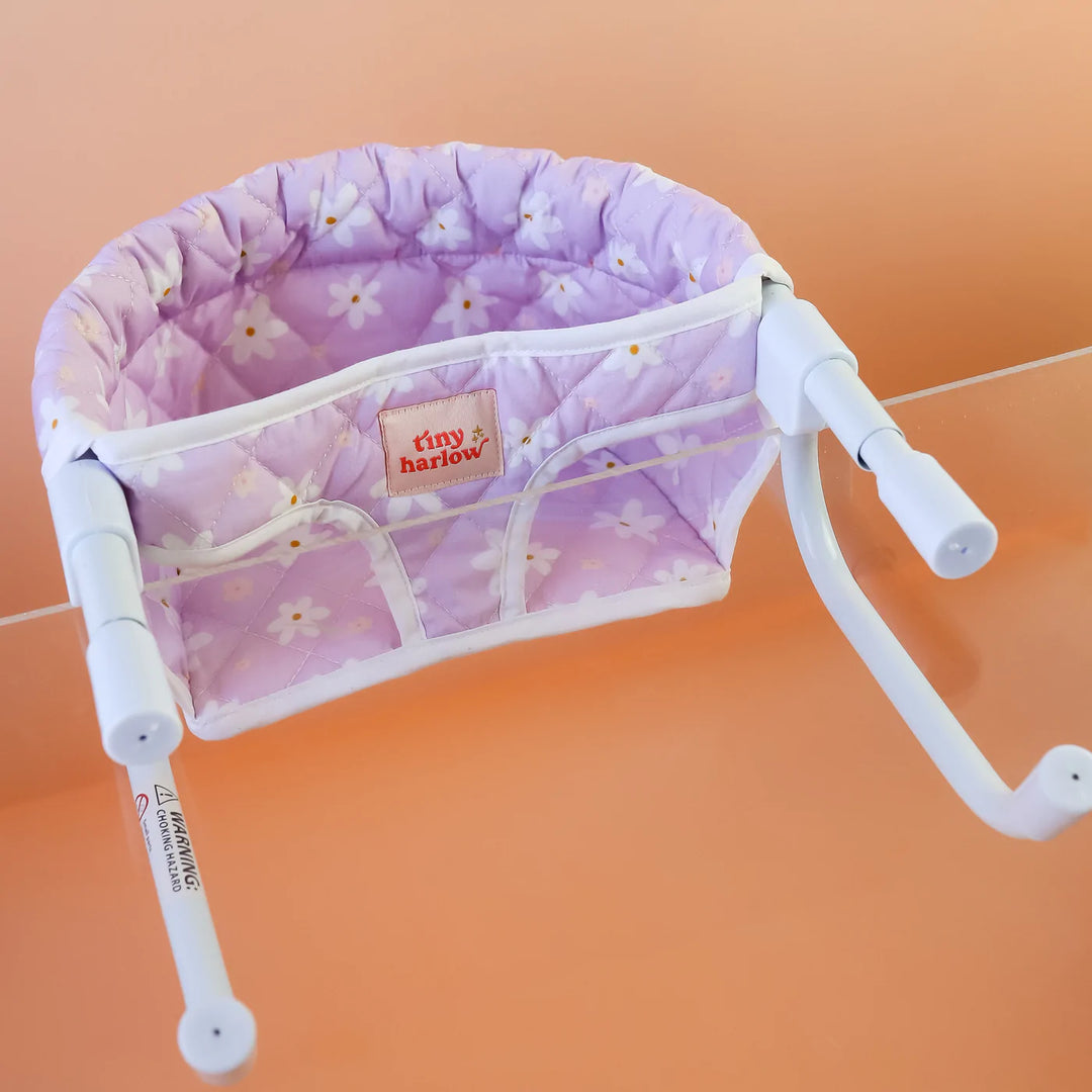 tiny harlow doll's high chair seat spring/summer 23 - lilac daisy